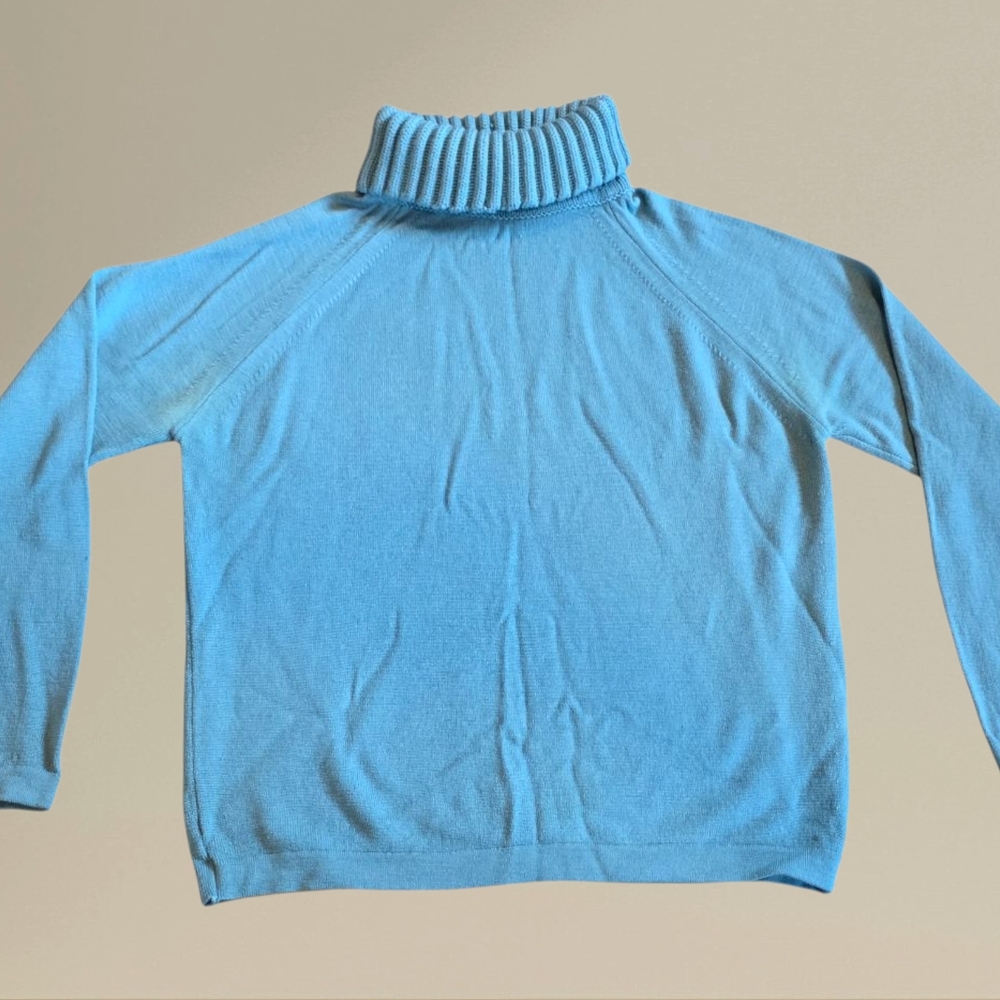 Pendleton Vintage Women's Light Blue Turtleneck Sweater Small Virgin Wool USA